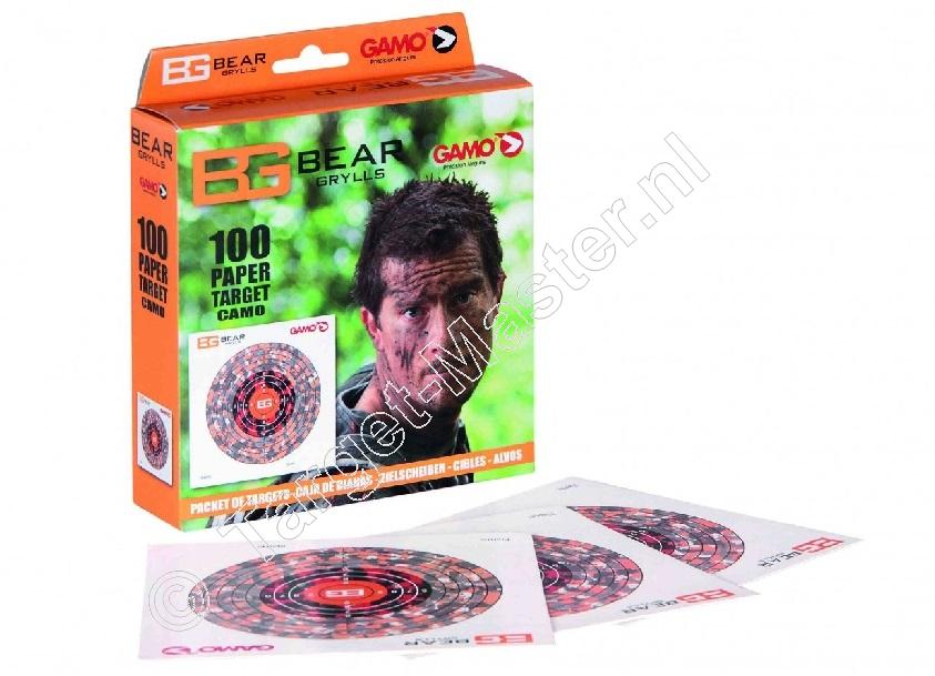 Bear Grylls CAMO Airgun Paper Targets 14x14 centimeter package 100 pieces